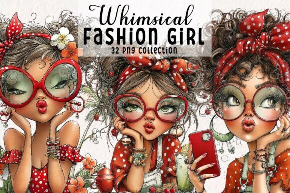 Download Whimsical Summer Fashion Girl Clipart - Fashion Collection