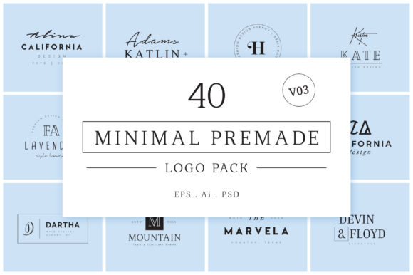 Download Minimal Premade Logo Bundle V03 - Logo Collection