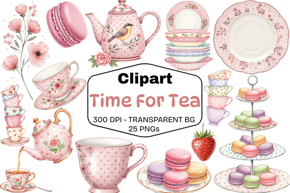 Download Charming Tea Party Clipart Set - Charming Collection