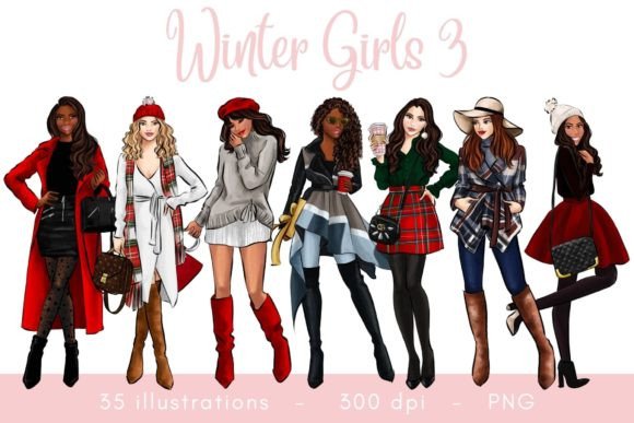 Download Winter Girls Fashion Clipart - Fashion Collection