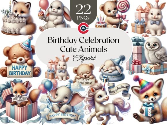 Download Charming Baby Animals Birthday Clipart - Charming Collection