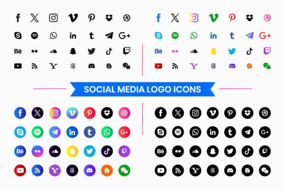 Download Social Media Logo Icons Set - Logo Collection