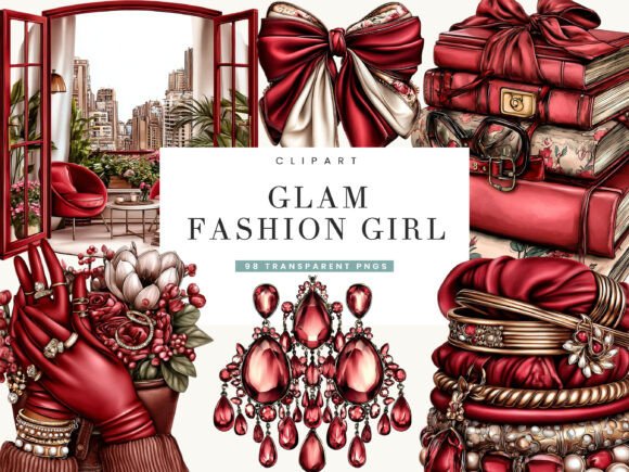 Download Glam Fashion Girl Clipart Bundle - Fashion Collection