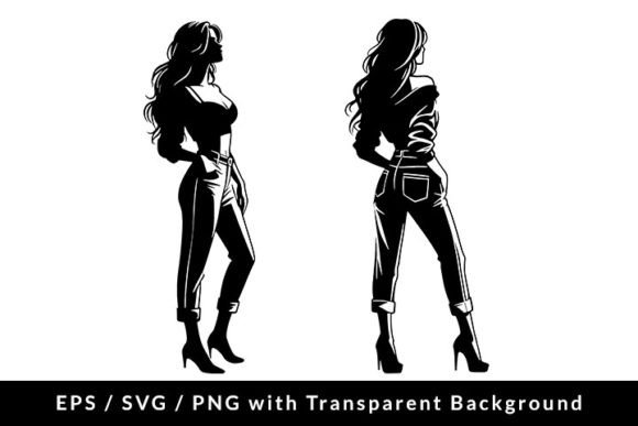 Download Casual Fashion Woman Posing Clip Art SVG - Fashion Collection