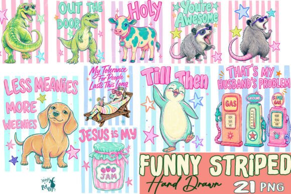 Download Funny Striped Animal Hand Drawn Bundle - Fun Collection