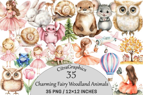 Download Charming Fairy Woodland Animals Clipart. - Charming Collection